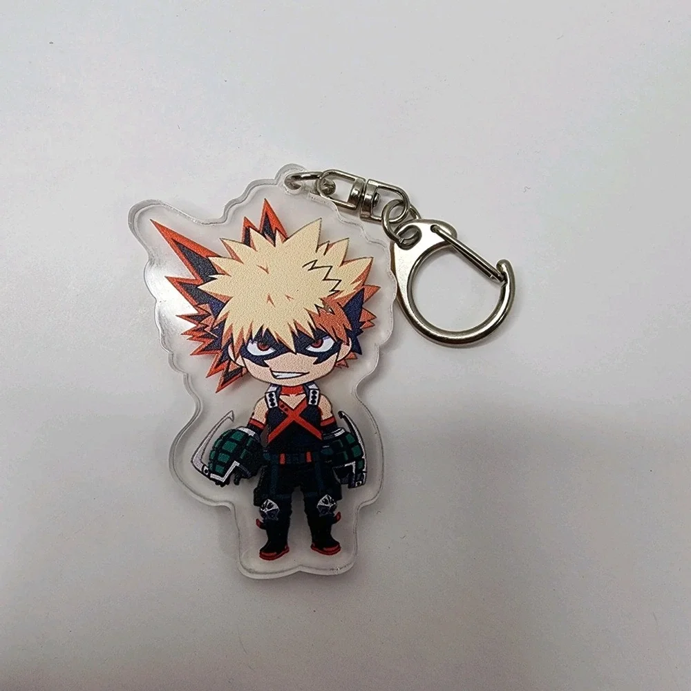 Set of 7 My Hero Academia Anime Acrylic Keychain Keyring Clips Clear Backs